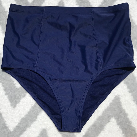 Navy Blue High Waisted Bikini Bottom - Picture 2 of 6